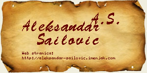 Aleksandar Sailović vizit kartica